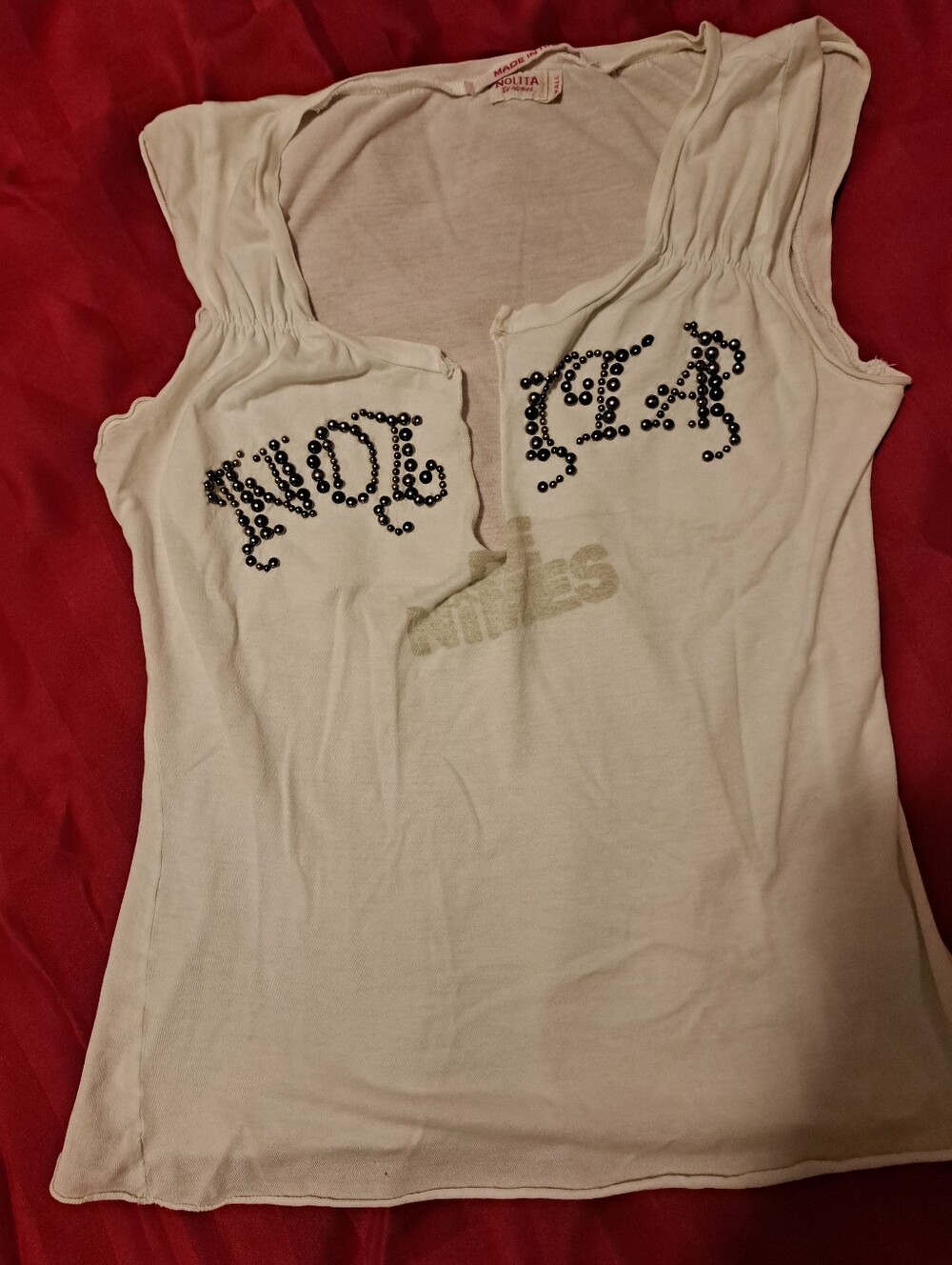Nolita Made Italy. White Embellished Women’s Tank Top